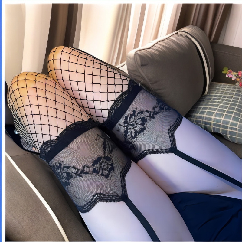Sexy Stockings sling stockings lace black silk contrast color red edge stockings over the knee one-piece socks pure desire stockings Sexy Stockings sling stockings lace black silk contrast color red edge stockings over the knee one-piece socks pure desire stockings