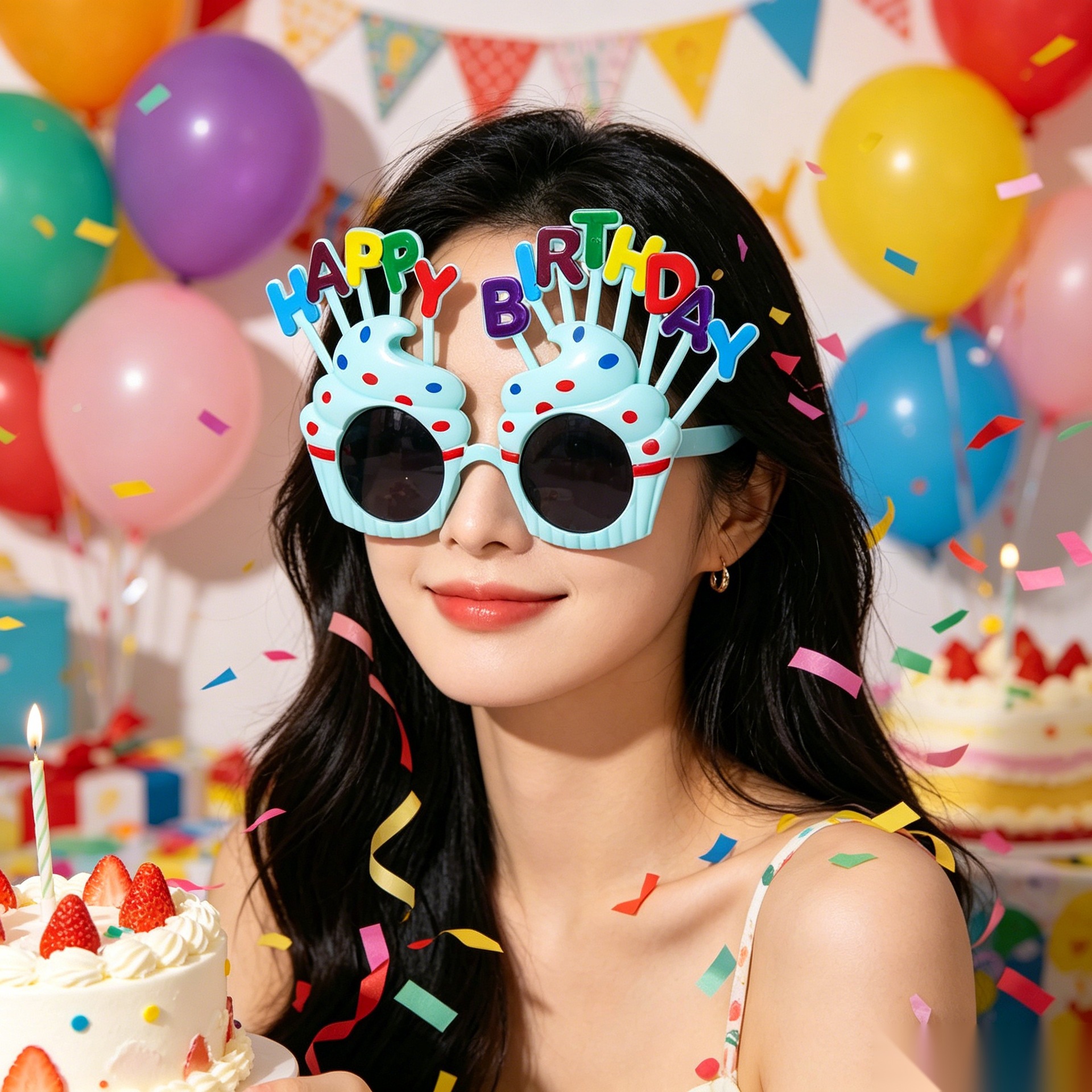Cumpleaños temático fiesta gafas extrañas feliz cumpleaños pastel vela gafas de diseño de cumpleaños accesorios de fotos