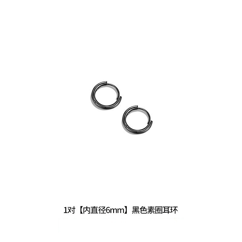 Black earrings, 6mm
