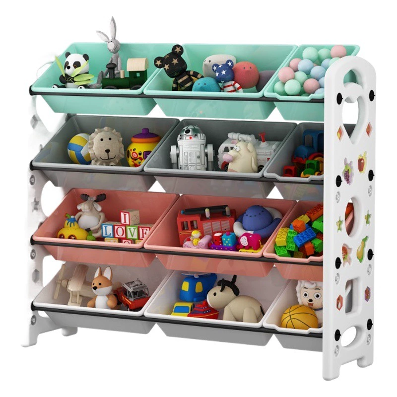 Детская полка для хранения игрушек Детская книжная полка Стеллаж для книг с картинками Многослойная сверхбольшая емкость Организатор полки Шкаф для хранения