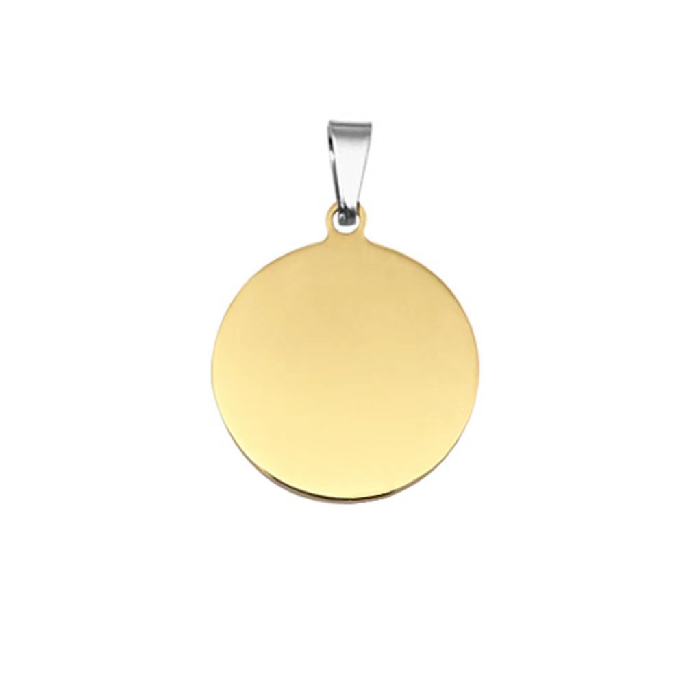 Acero inoxidable redondo PET Etiqueta de perro de metal grabado nombre del animal doméstico contacto número espejo pulido vacío chapado