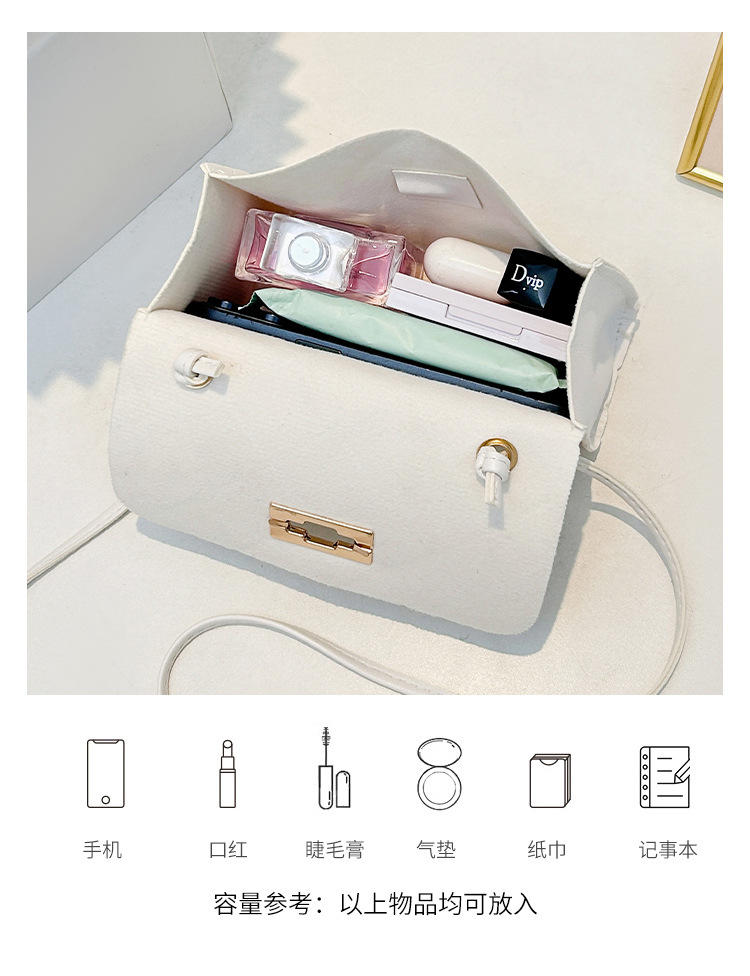 2024 neue diamantgeprägte kleine quadratische Tasche mit Schloß und Trageriemen tägliche einfache Geldbörse für Kleingeld modische kleine Tasche Dropshipping