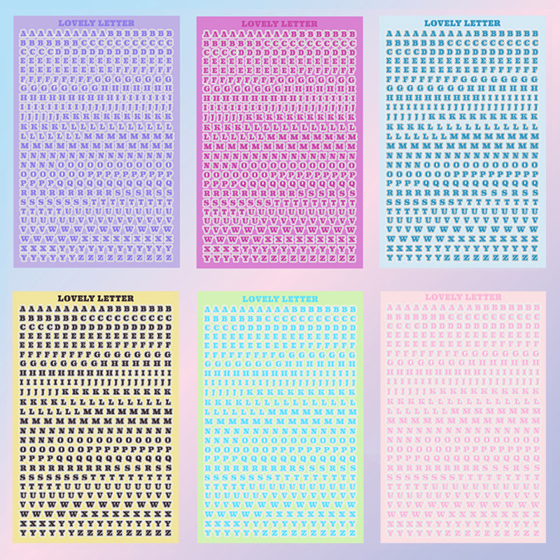 咖喱西西创意字母贴纸咕卡装饰diy素材简约字母贴纸文具贴纸批发