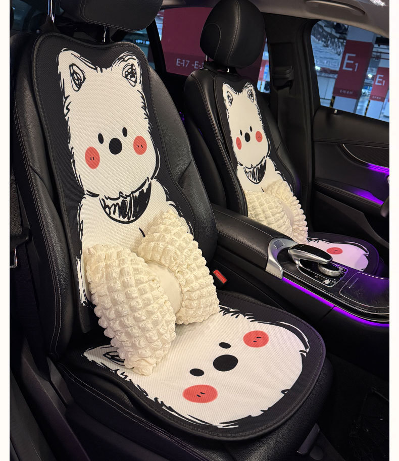 Car Seat Cushion, Universal for All Seasons, High-End, Cute Cartoon Design, Women's Car Seat Cover, Seat Cushion, Car Mat, Summer Seat Cover
