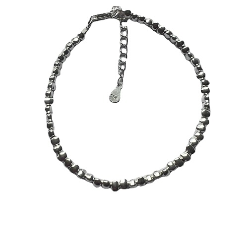Minimalist design S925 pure silver fat triangle silver fragments bracelet, unisex trendy INS fashion jewelry
