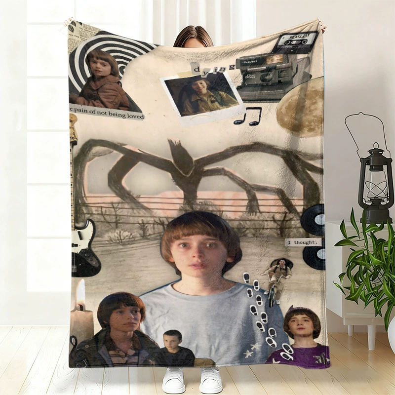 Плюшевая флисовая плед-одеяло BylerCP (в стиле Stranger Things), мягкий для отдыха, 70×100–150×200 см