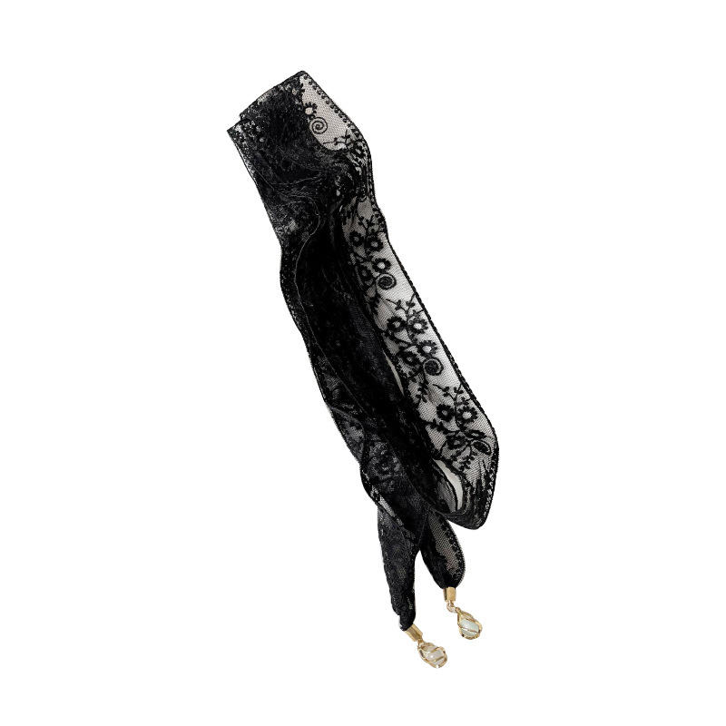 Daisy cinturón de encaje de las mujeres del todo fósforo bolsa de corbata de pelo bufanda de seda decorativa banda de pelo largo Delgado estrecho colgante collar bufanda de seda