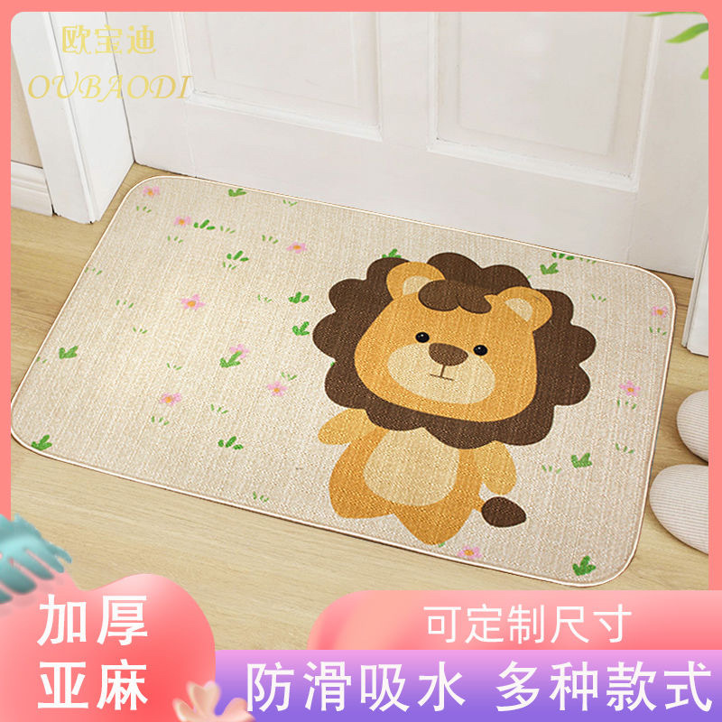 Lino engrosada goma antideslizante alfombra del piso estera del piso del hogar cocina baño dormitorio baño manta absorbente