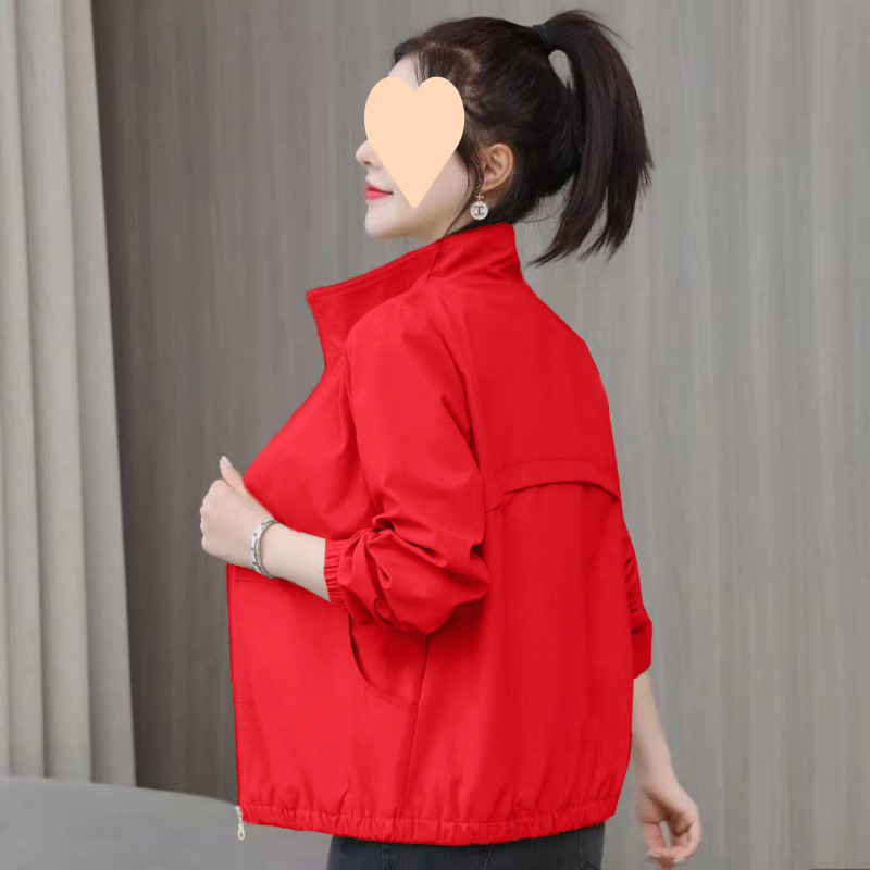 外套女2025春秋新款韩版宽松百搭立领工装夹克妈妈装潮|undefined