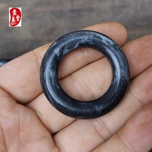 玉石原石雕墨玉玉环DIY配饰外径45MM内径25MM左右