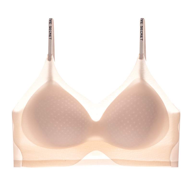 Ropa interior de levantamiento delgado, pecho pequeño para mujer, sujetador fruncido, copa fija sin costuras, antiflacidez, sin anillo de acero, hermoso sujetador trasero