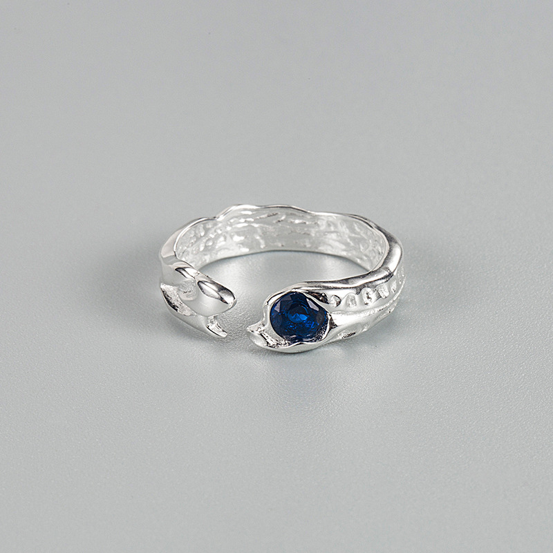 Fashion Geometric Sterling Silver Zircon Open Ring 1 Piece