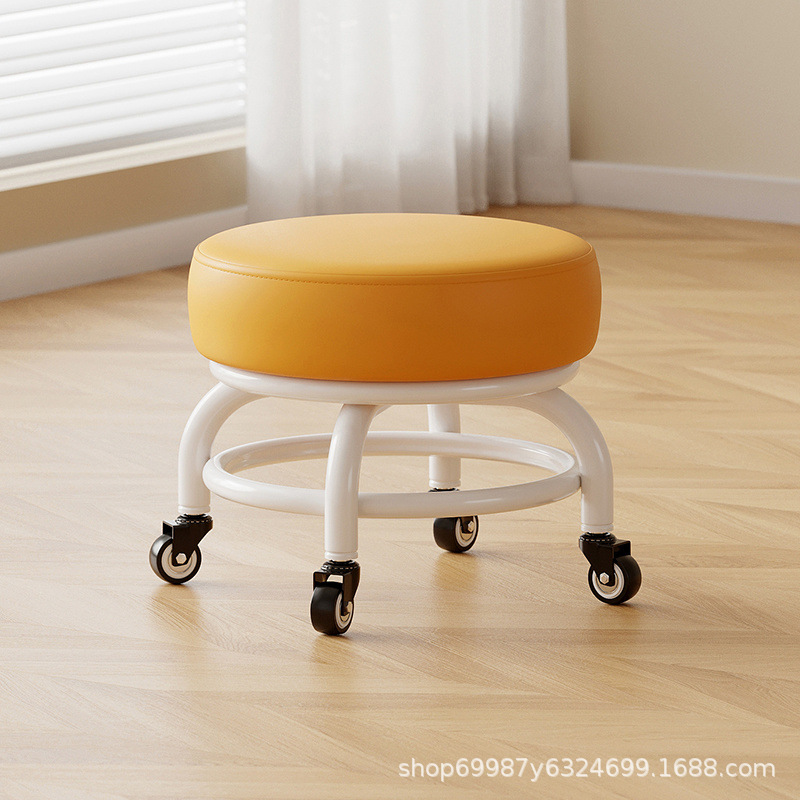 Rueda universal taburete pequeño polea doméstica taburete redondo para cambiar zapatos limpiador taburete bajo con artefactos mágicos para niños pequeños taburetes silenciosos