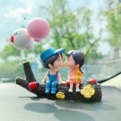 Car decal cartoon couple creative boy girl center console tree branch car interior decor item Carload love balloon