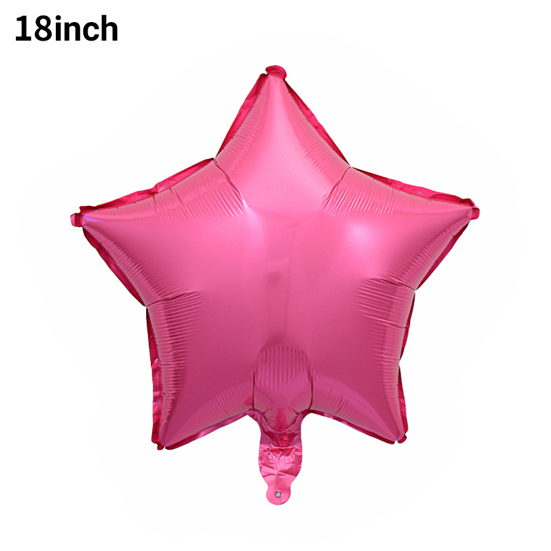 Versión de luz de 18 pulgadas estrella de cinco puntas película de aluminio globo estrella de color sólido papel de aluminio decoración de fiesta de cumpleaños al por mayor image 17