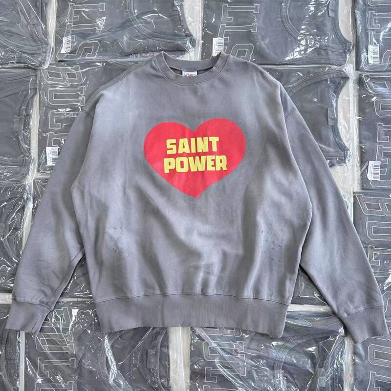 SAINT OF MICHAEL水洗做旧 vintage秋冬重磅宽松圆领卫衣男女潮牌|undefined