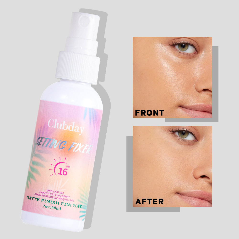 Clubday 60ML Cross-border Moisturizing Matte Setting Spray Long-lasting Oil Control, Water Resistance and Clear Setting Spray Water undefined