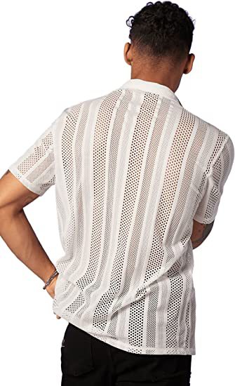 Men's Stripe Jacquard Blouse Men's Clothing display picture 3