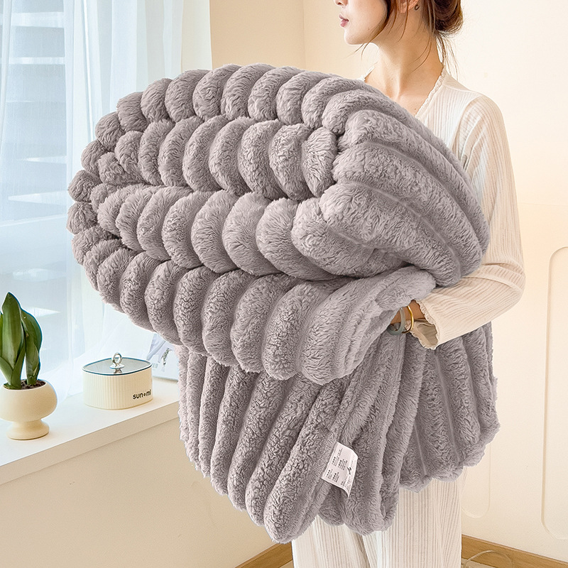 2026 nuevo gramo de doble capa imitación mantas de invierno grueso mantas de siesta caliente de oficina mantas de cubierta doméstica