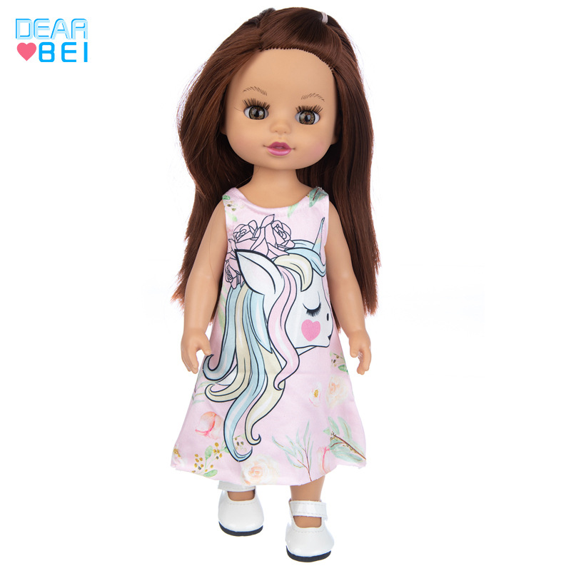 Venta caliente transfronteriza simulación muñeca 14 pulgadas American Girl renacer vinilo muñeca niños muñeca