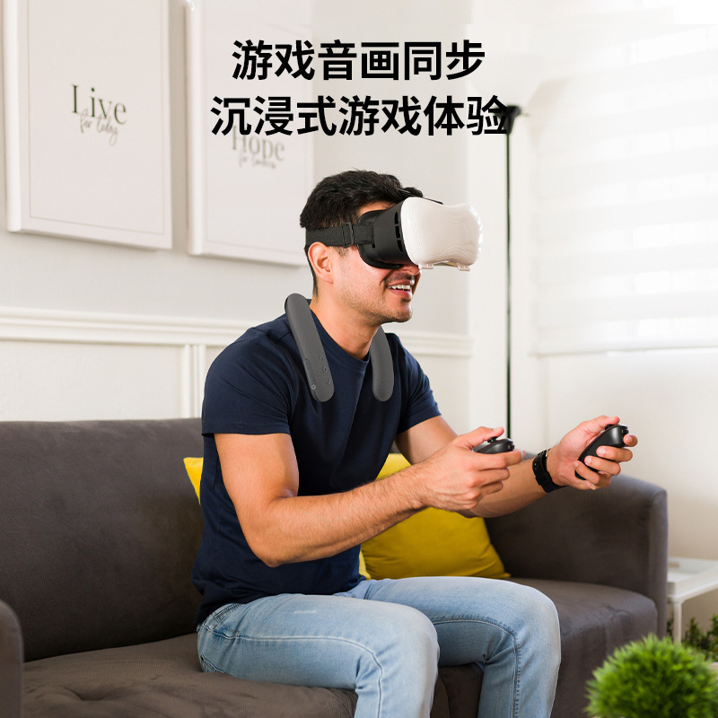 新款挂脖式无线蓝牙音箱布艺防水便携式颈部扬声器穿戴低音炮户外|undefined