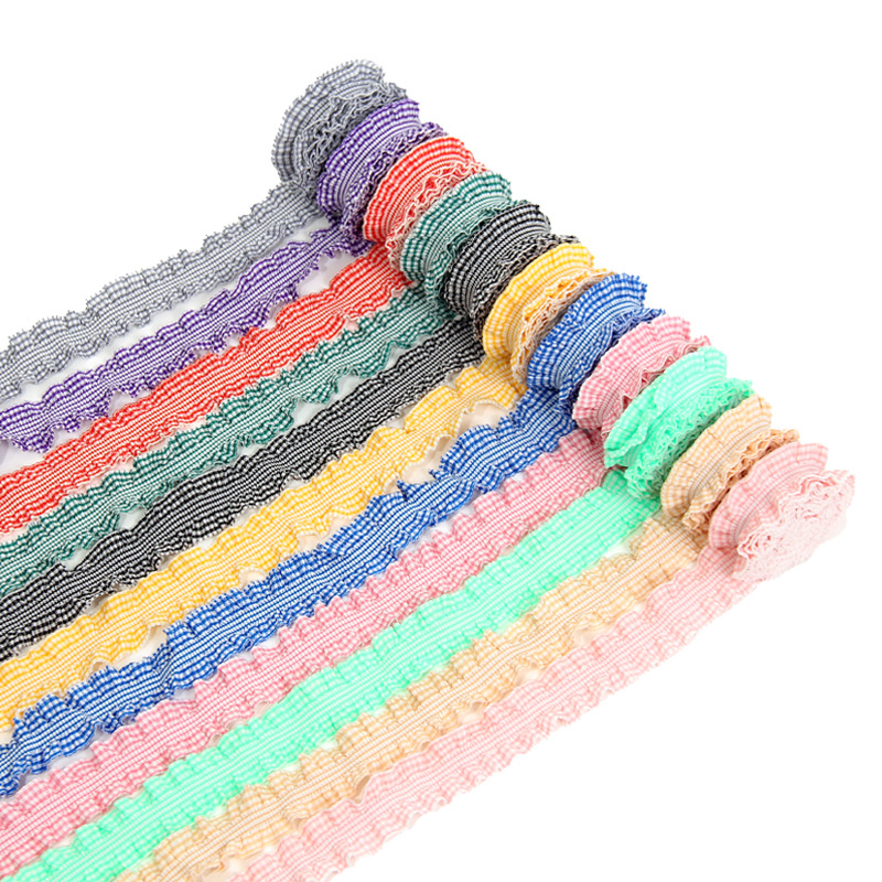 pleated elastic wooden ear accessories diy fabric clothes skirt home textile decorative elastic band edge doll clothes high elasticity