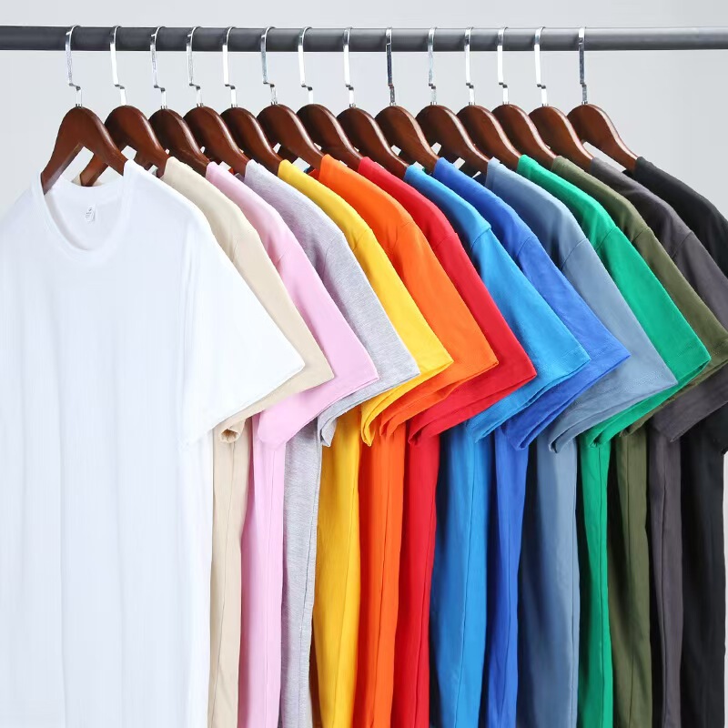 180g Short-Sleeved Combed Cotton T-Shirt Men's Round Neck Cotton Blank T-Shirt Casual Men's Short-Sleeved Bottoming Shirt