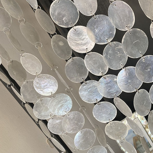Shell Bead Curtain Wedding Background Decoration Door Curtain Wind Chime Entrance Partition Door Curtain Bead Chain Mother-Of-Pearl Flakes