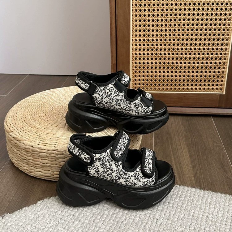 Сандалии на платформе, летняя обувь с Velcro для отдыха, плюс размер