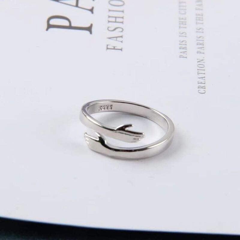 French Retro Love Embrace Ring South Korea Fashion Elegant Couple's Ring Internet Celebrity Opening Adjustable Ring for Women French Retro Love Embrace Ring South Korea Fashion Elegant Couple's Ring Internet Celebrity Opening Adjustable Ring for Women