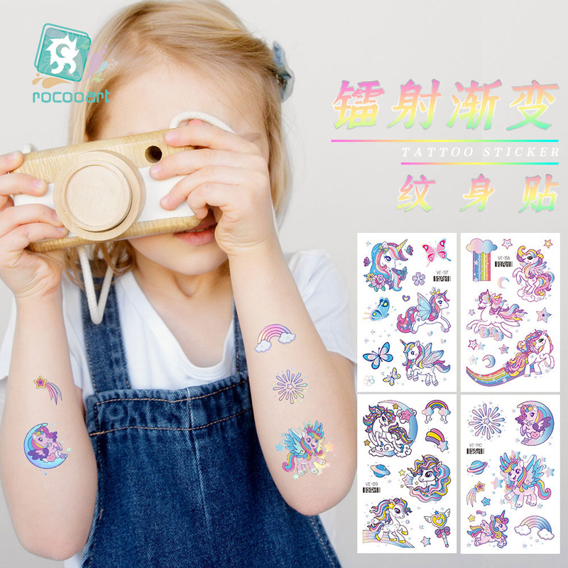 Factory Direct Supply New Metal Tattoo Sticker Cartoon Dinosaur Hot Laser Animal Space Boy Girl Face Sticker Arm Factory Direct Supply New Metal Tattoo Sticker Cartoon Dinosaur Hot Laser Animal Space Boy Girl Face Sticker Arm