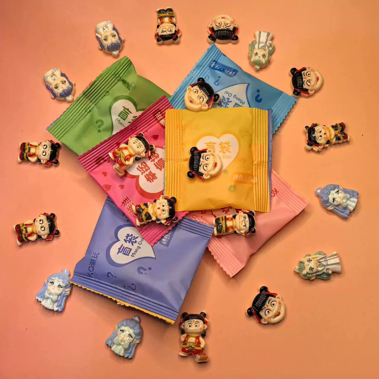 Blind Box Gift Box (Nezha) 40-Slot Resin Figures, Assorted Peripheral School Stall Toys