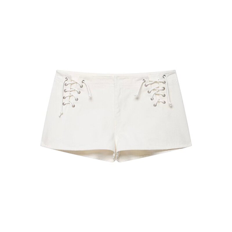 Pb&Za Cross-Border Foreign Trade Women's Clothing, Elegant and Slimming Workwear Style Low-Waist Mini Tie-Up Denim Shorts 6855002 Pb&Za Cross-Border Foreign Trade Women's Clothing, Elegant and Slimming Workwear Style Low-Waist Mini Tie-Up Denim Shorts 6855002