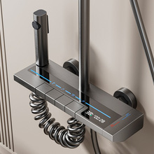 花洒全套一整套淋浴花洒套装酒店无顶喷花洒全铜套装洗澡淋浴增压