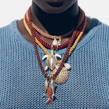 ZA潮流时尚海洋度假风叠戴鱼儿海龟海螺吊坠多层绳式海洋动物项链