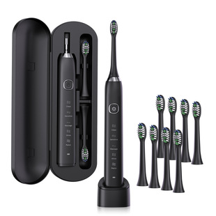 Cross-Border Exclusive English Version S100 8-Brush-Head Electric Toothbrush with Portable Case, Induction Charging, Sonic Electric Toothbrush