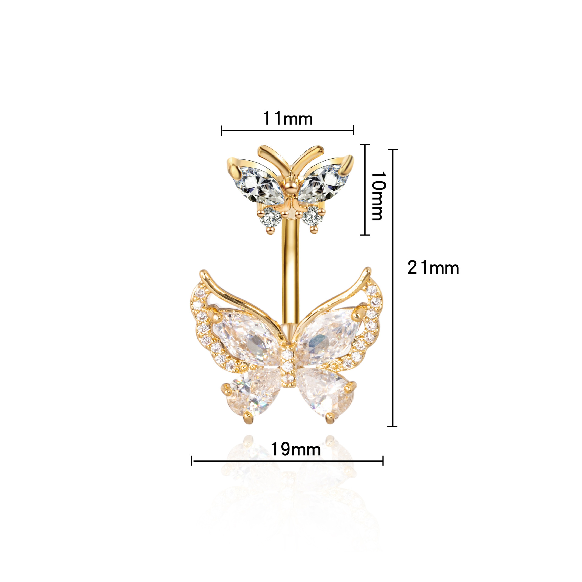 Bijou de nombril fantaisie ours et papillon sans perçage_voghion.com