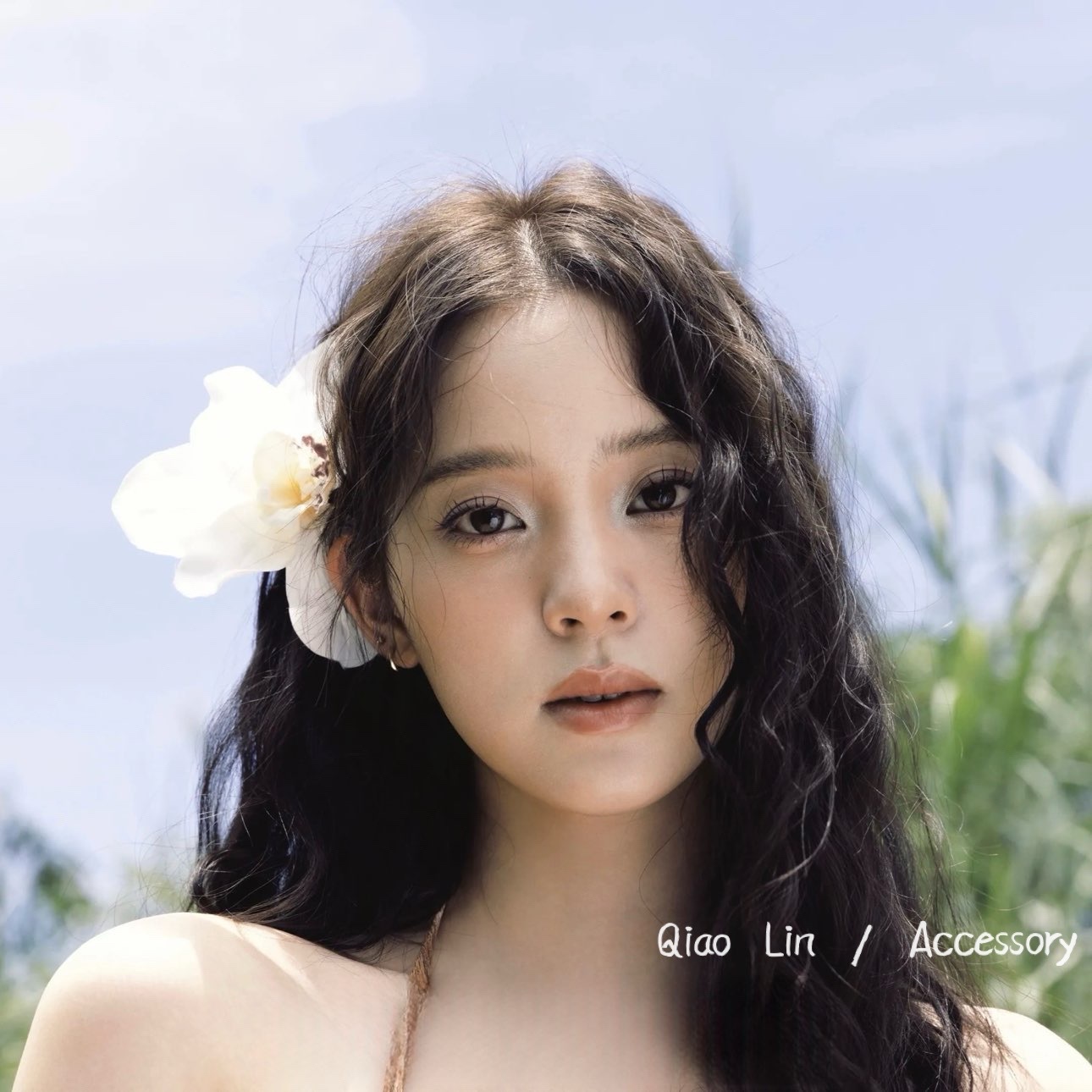 Realistic white Nana, high hairgrip, shark, hairpins, hair accessory, orchid, flowered, high-quality style