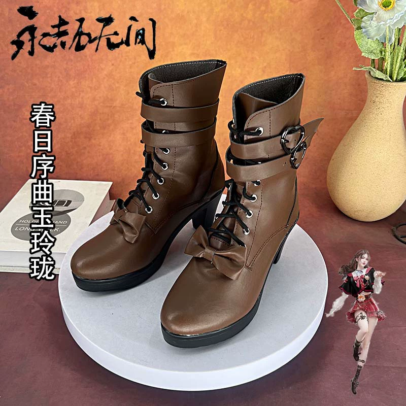 Everlasting Spring Overture Red Feather Jade Linglong Обувь для косплея Jade Linglong Game Cos Shoes