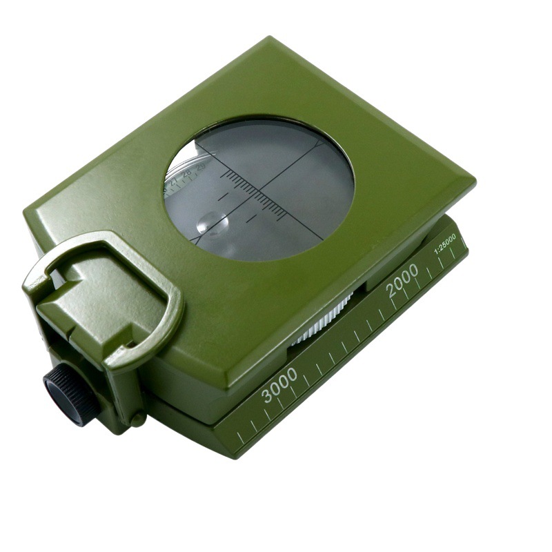 Suministro directo de fábrica K4074 alta precisión al aire libre americano multi-funcional ejército verde brújula Norte aguja de metal con fluorescente