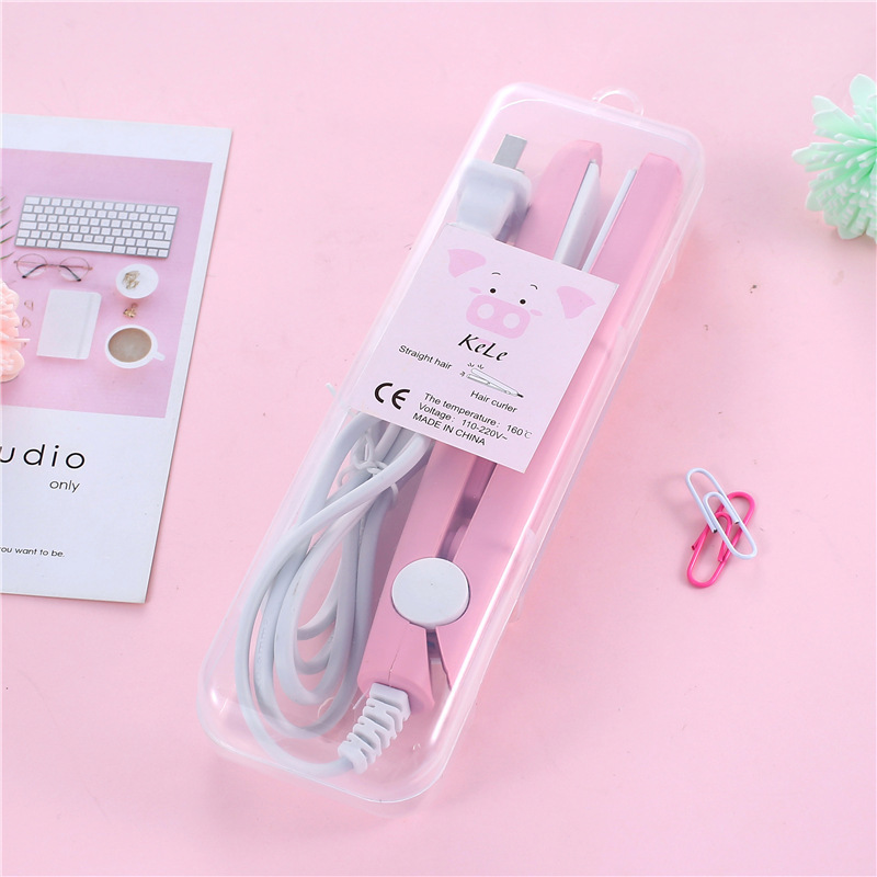 ヘアアイロンストレート女子学生ミニ小型電気クリップ直巻両用前髪ストレートヘアアイロン|undefined