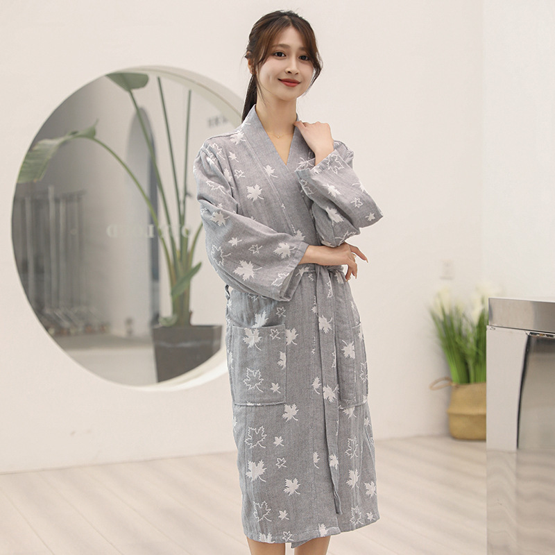 (2개) 여름 얇은 거즈 목욕 가운 호텔 여성 잠옷 면화 기모노 흡수성 목욕 가운 국경 아마존