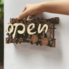 open-closed gear braking Interesting Typesetting Haguruma wooden  Arts and Crafts sign