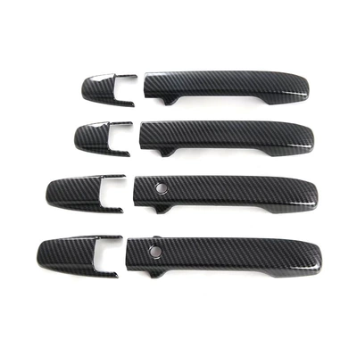 Suitable for 24 Honda N-BOX exterior handle door bowl modified door handle trim strip door bowl sequin exterior trim (Portal Wrist) - 24-types-of-honda-nbox-outer-handles-carbon-fiber-texture-8-piece-set