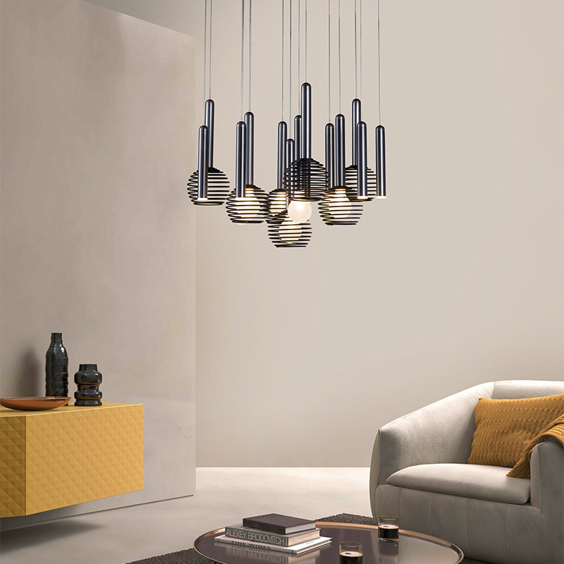 设计师定制酒店大堂吊灯会所别墅宴会厅中空沙盘铁艺非标工程灯具