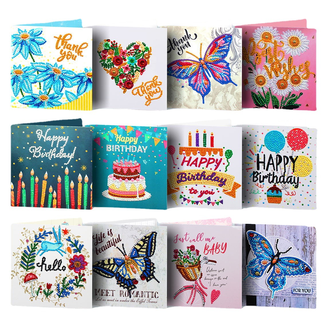 Diamante pintura perimetral DIY Diamante pintura tarjeta de felicitación Rubik Cubo diamantes adornos de diamantes extraños Tarjeta de felicitación cumpleaños Día de Acción de Gracias al por mayor