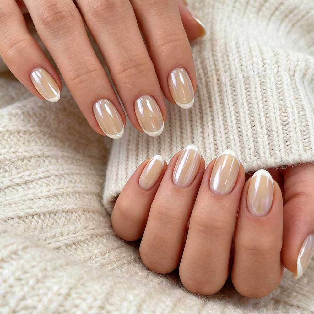 Comercio exterior galvanizado francés elegante manicure desnudo blanqueamiento elegante temperamento de uñas cortas y suaves para usar uñas