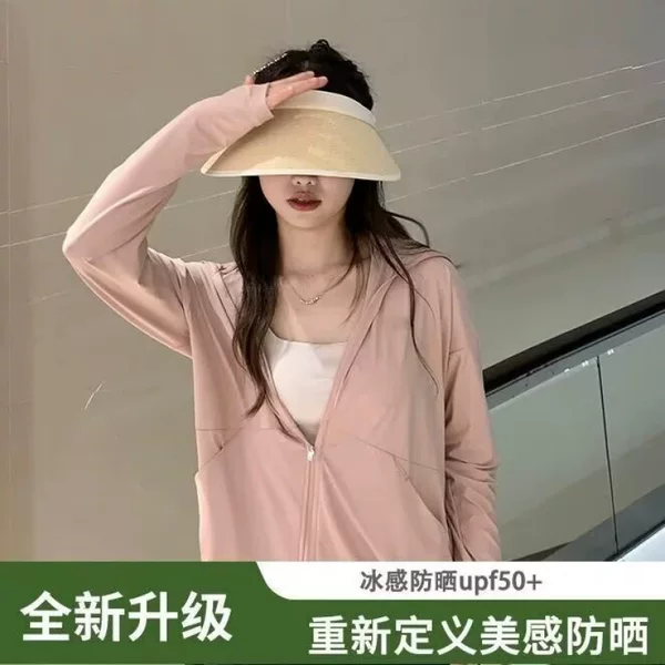 Dropshipping cross-border ice silk sunscreen clothing for women, 2026 new summer model, UV protection, loose and versatile