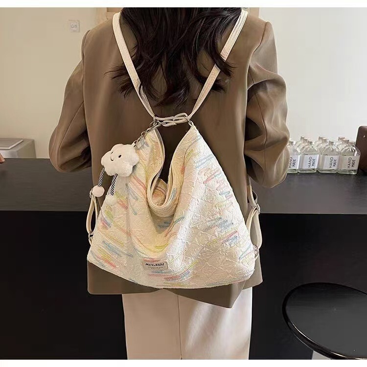 2024 New Dual-Use Shoulder Backpack New Casual Commuter Shoulder Bag Large Capacity Canvas Tote Bag 2024 New Dual-Use Shoulder Backpack New Casual Commuter Shoulder Bag Large Capacity Canvas Tote Bag