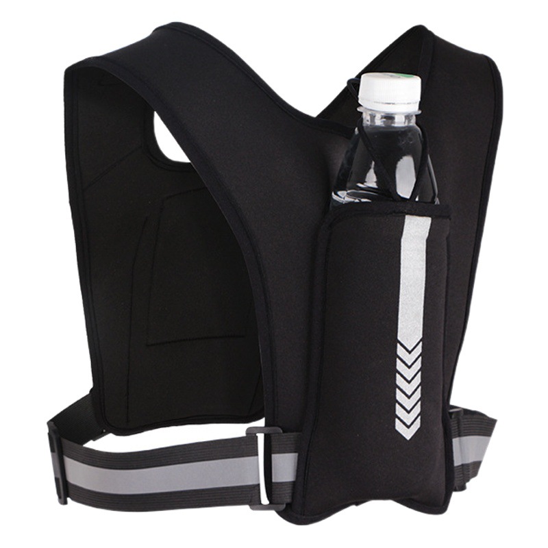 Botella de agua mochila al aire libre reflexivo correr chaleco bolso del alpinismo deportes teléfono móvil mochila ciclismo bolsa correr chaleco